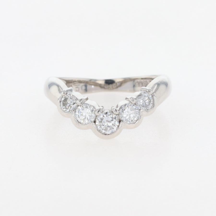 メレダイヤ デザインリング プラチナ 指輪 リング 7号 Pt900  