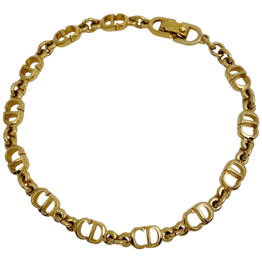 Christian Dior　ブレスレット　チェーン　ロゴ　ゴールドメッキ クリスチャンディオール CDロゴチェーン ブレスレット/合金/メッキ