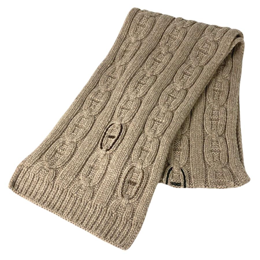 エルメス　トリマイヨン　シェーヌダンクル柄マフラー HERMES（エルメス） ケーブル マフラー シェーヌダンクル マイヨン