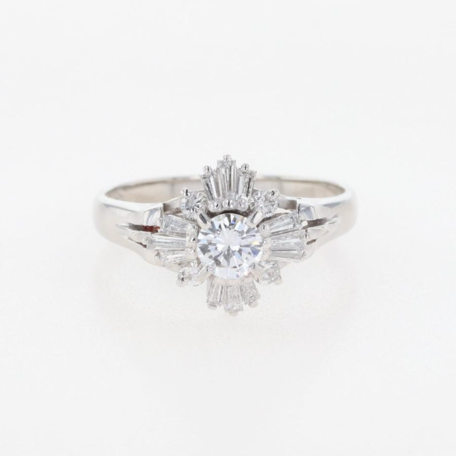 メレダイヤ デザインリング プラチナ 指輪 リング 7号 Pt900  