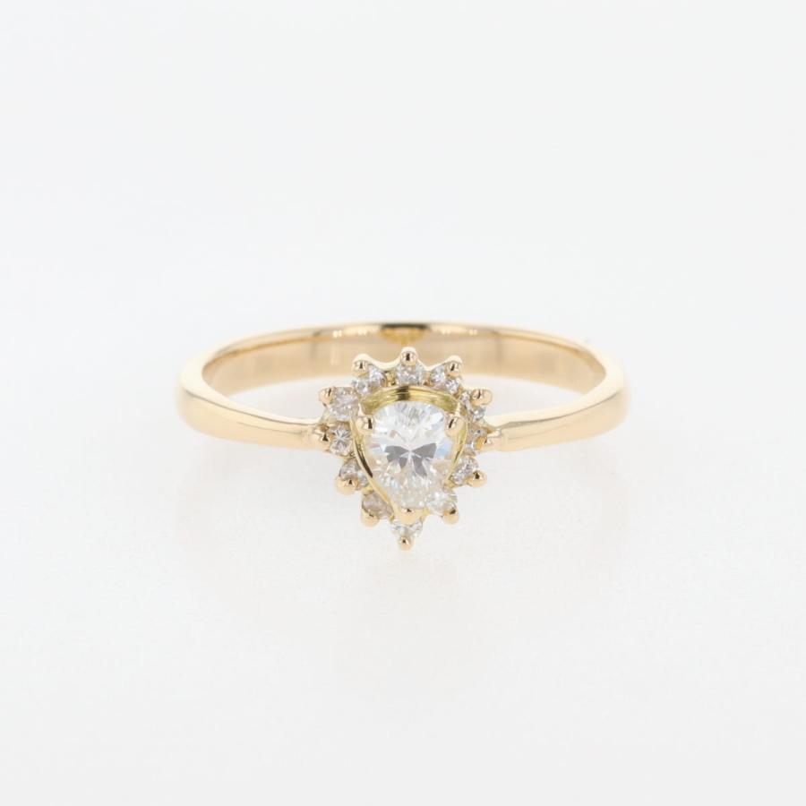 ダイヤモンド デザインリング YG イエローゴールド 指輪 メレダイヤ  