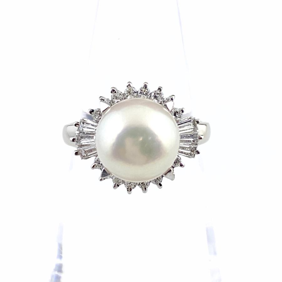 タサキ TASAKI パール デザインリング プラチナ 指輪 メレダイヤ  