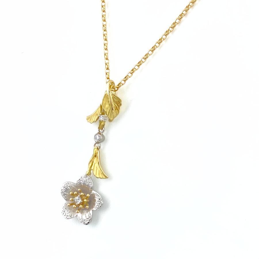 石川暢子 NOBUKO ISHIKAWA フラワーモチーフ デザインネックレス YG