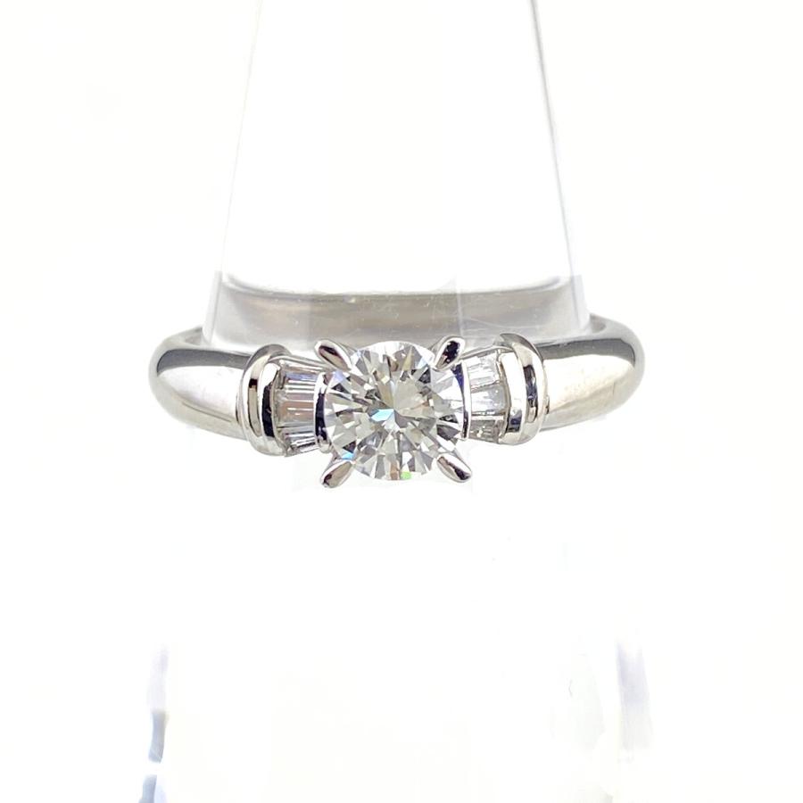 ダイヤモンド デザインリング プラチナ 指輪 メレダイヤ リング 10号  