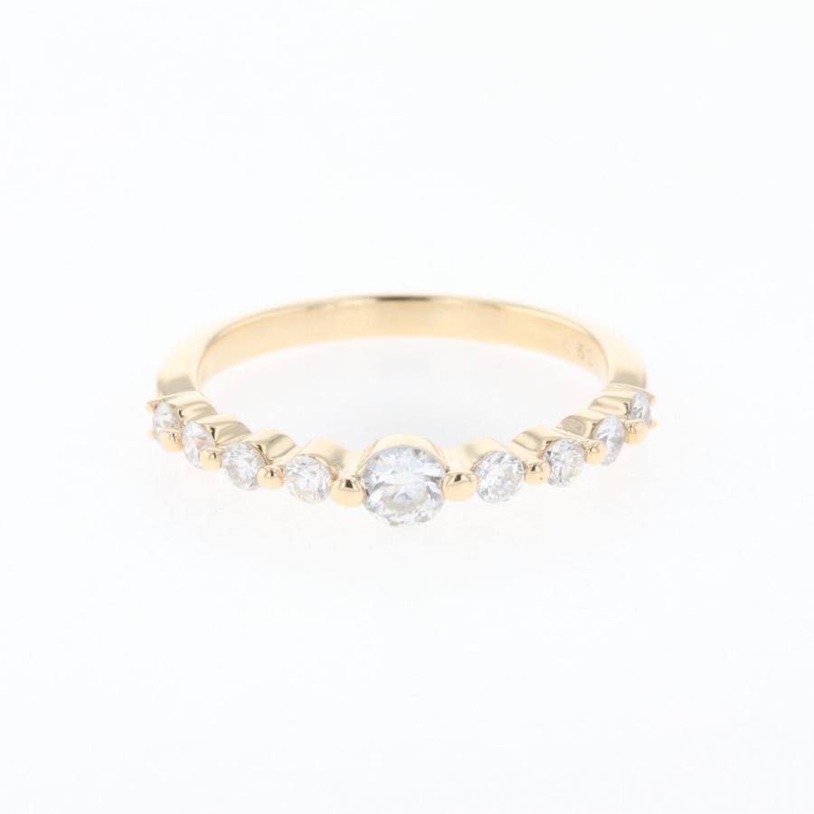 メレダイヤ デザインリング YG イエローゴールド 指輪 リング 13号 K18  