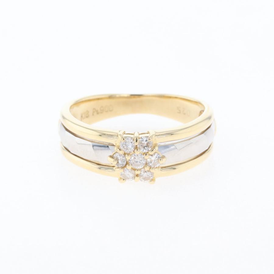 花モチーフ ゴールドリング 指輪 ダイヤモンド フラワーリング 18金 k18 18k イエロー