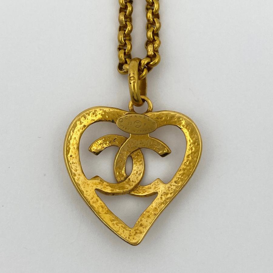 CHANEL ゴールド ハート型ネックレス 中古・古着通販】CHANEL (シャネル) 80s ハートネックレス
