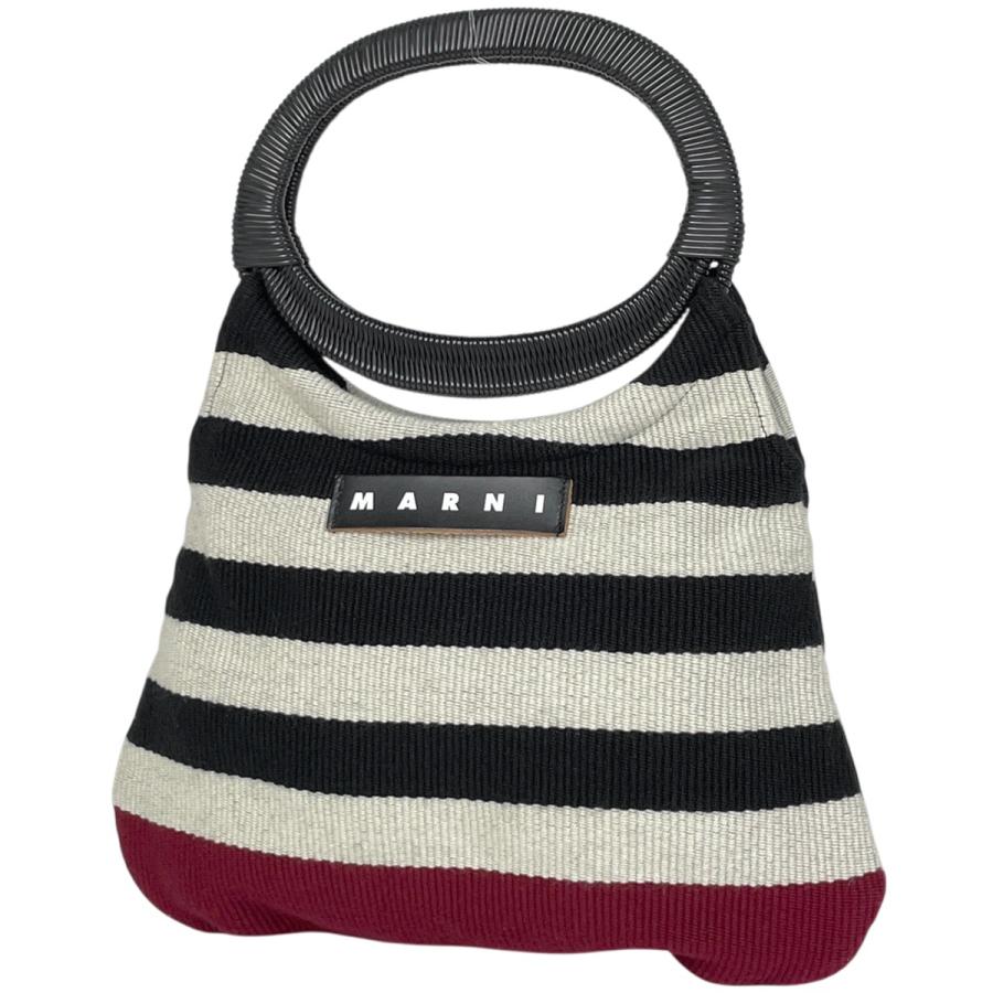 MARNI（マルニ） ロゴ ハンドバッグ 手提げ ボーダー ボートバッグ