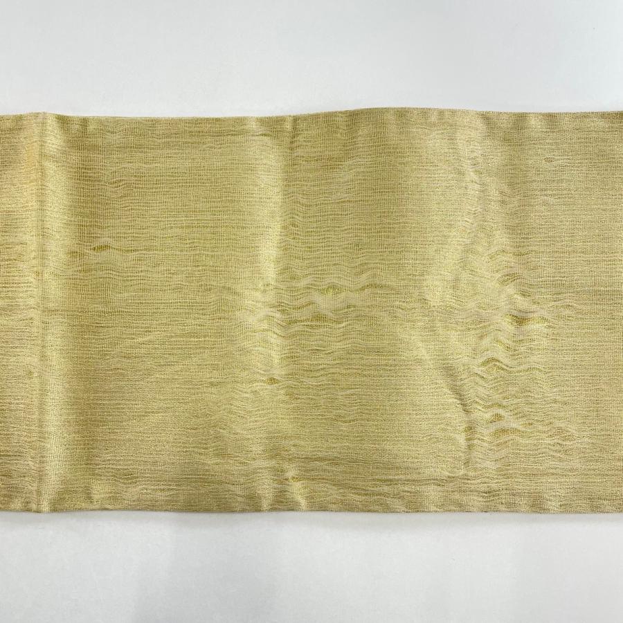 袋帯 逸品 夏帯 笠松 草花 金糸 金色 お太鼓柄 正絹 中古 袋帯
