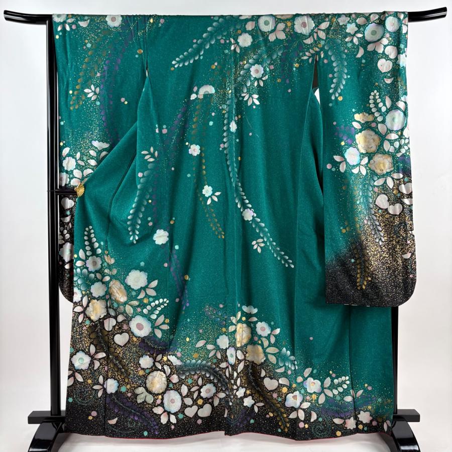 振袖 身丈166cm 裄丈67.5cm L 袷 袋帯フルセット 蝶＋ 藤 金彩 灰茶