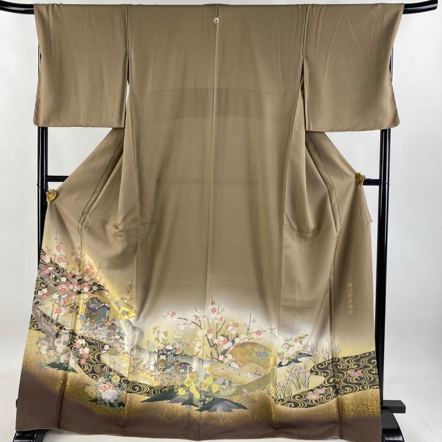 色留袖 身丈171cm 裄丈69cm L 袷 袋帯セット 琳派都大路図