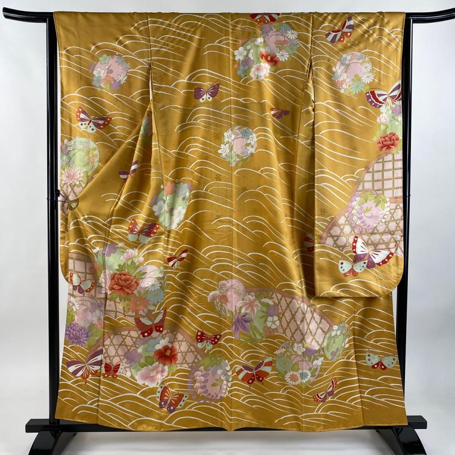 振袖フルセット6点サイズM〜Ｌ鳳凰花蝶丸文　暈し染め　金銀彩　金糸　正絹 振袖フルセット6点サイズM〜L鳳凰花蝶丸文 暈し染め