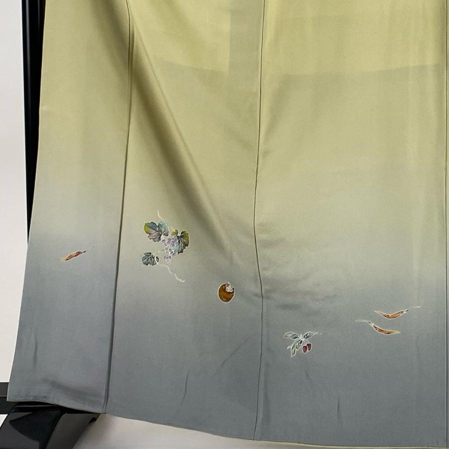 付下げ 身丈162.5cm 裄丈65cm M 袷 落款あり 生り物 染め分け ぼかし