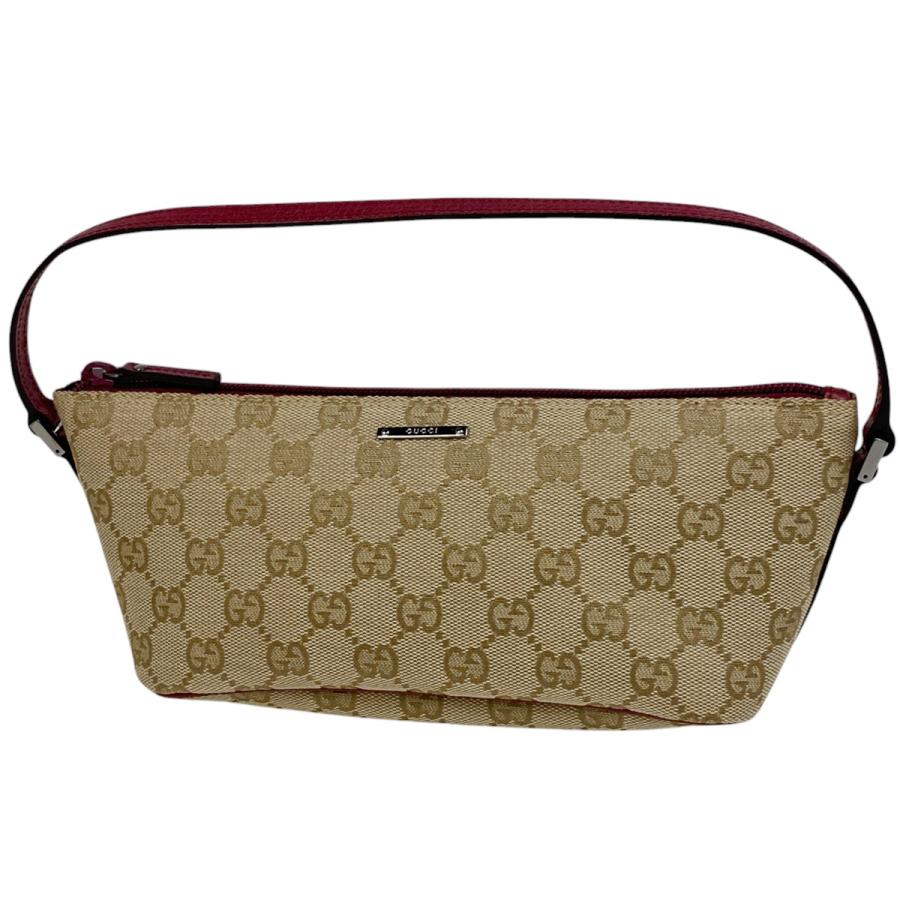 【美品】GUCCI GGパターン アクセサリーポーチ バッグ　ベージュ GUCCI（グッチ） GUCCI GG柄 ハンドバッグ アクセサリーポーチ