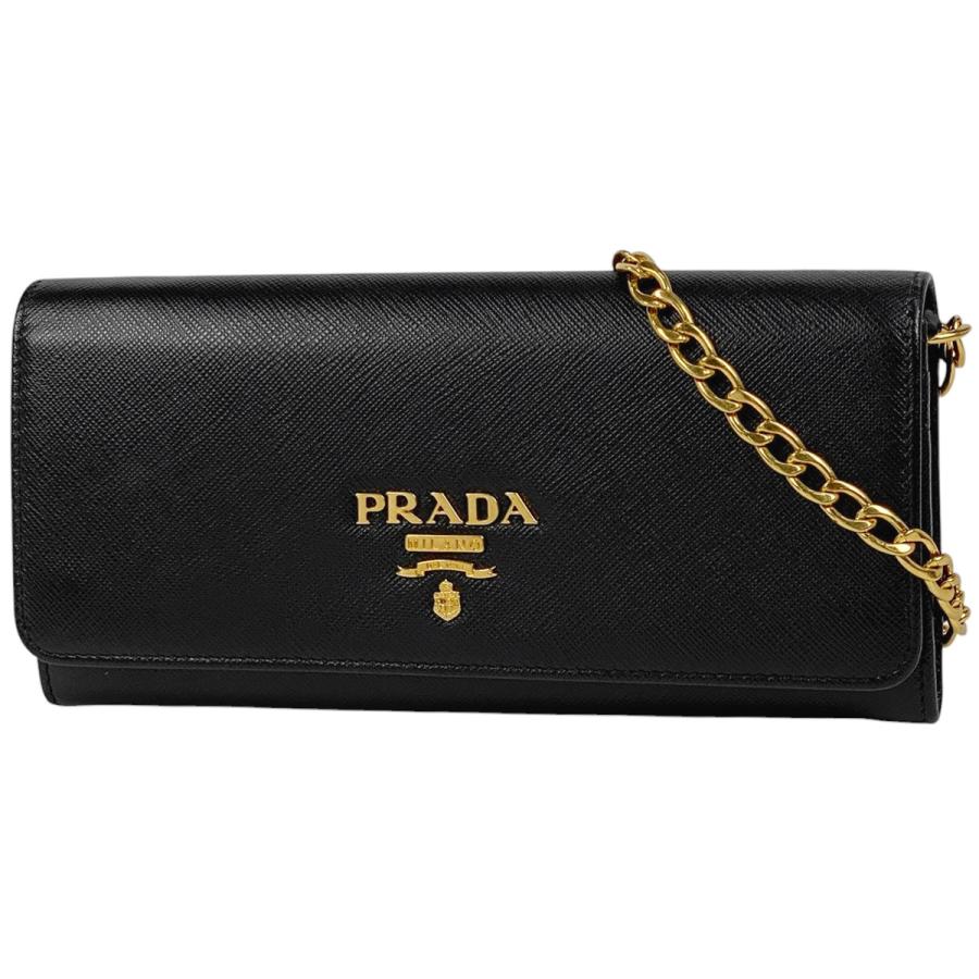 PRADA プラダ ロゴ チェーン ウォレット 長財布 チェーンウォレット  