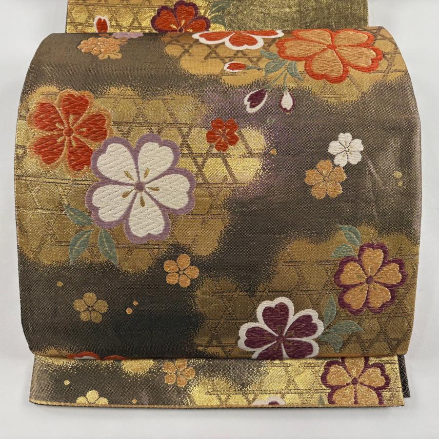 袋帯  茶色  草版  鶴  有識文様  蝶  金糸  刺繍  六通 楽天市場】袋帯 美品 秀品 蝶 草花 金糸 刺繍 青緑 六通 正絹 【