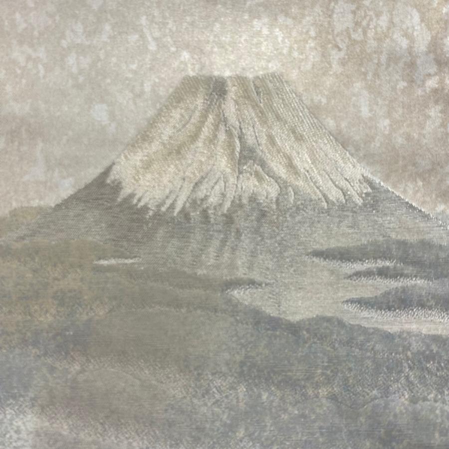 袋帯 美品 名品 じゅらく 落款あり 横山大観 朝陽霊峰 風景 金