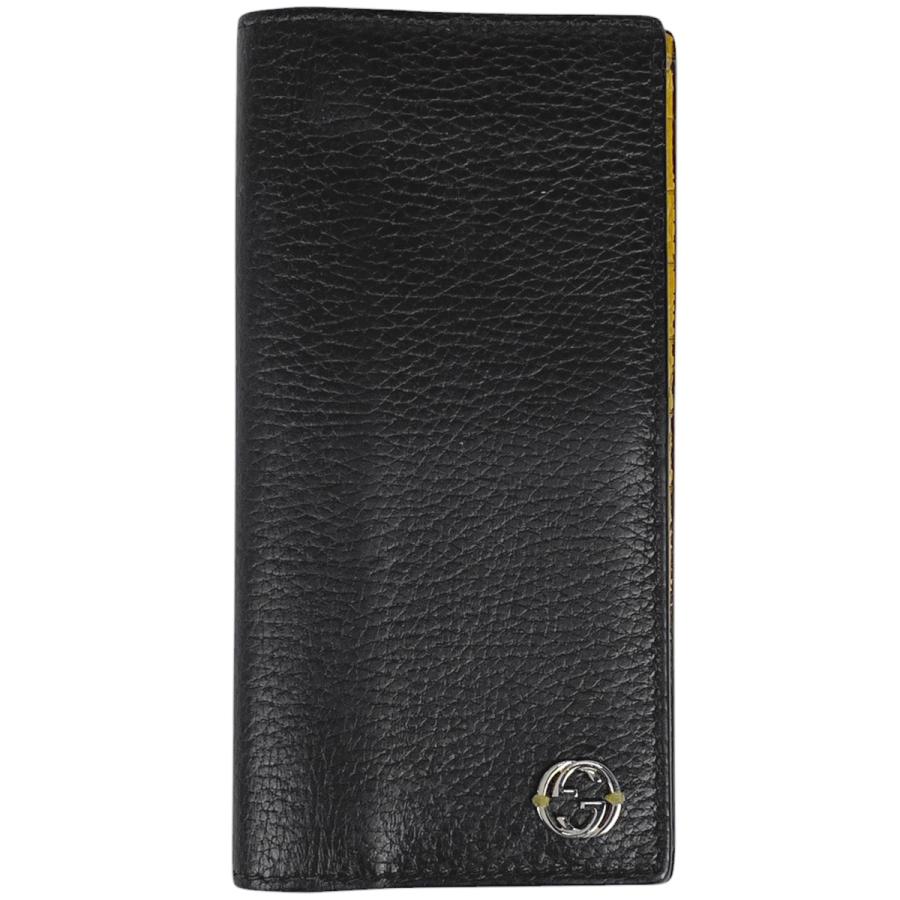 ⭐️GUCCI 二つ折り長財布 インターロッキングG ブラック レザー GUCCI（グッチ） インターロッキングG 長財布 二つ折り 長財布 レザー