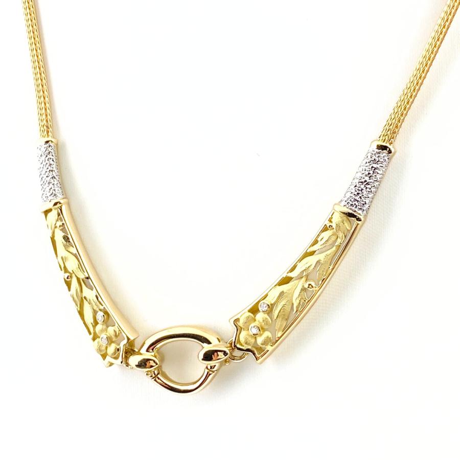 石川暢子 NOBUKO ISHIKAWA メレダイヤ デザインネックレス YG イエロー