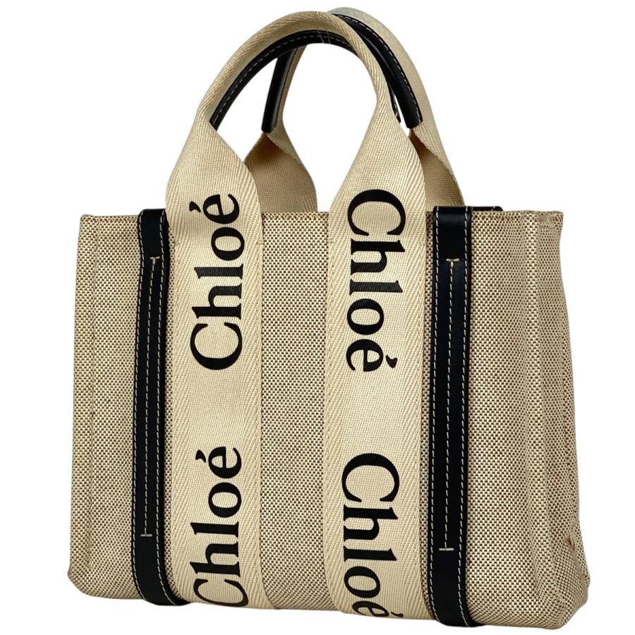 Chloe（クロエ） ウッディ スモール トートバッグ ロゴ ハンドバッグ