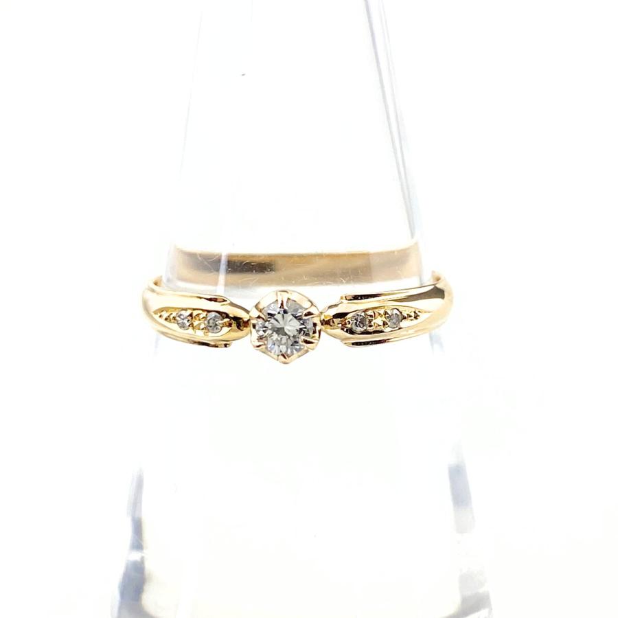 ヨンドシー 4℃ ダイヤモンド デザインリング YG イエローゴールド 指輪  