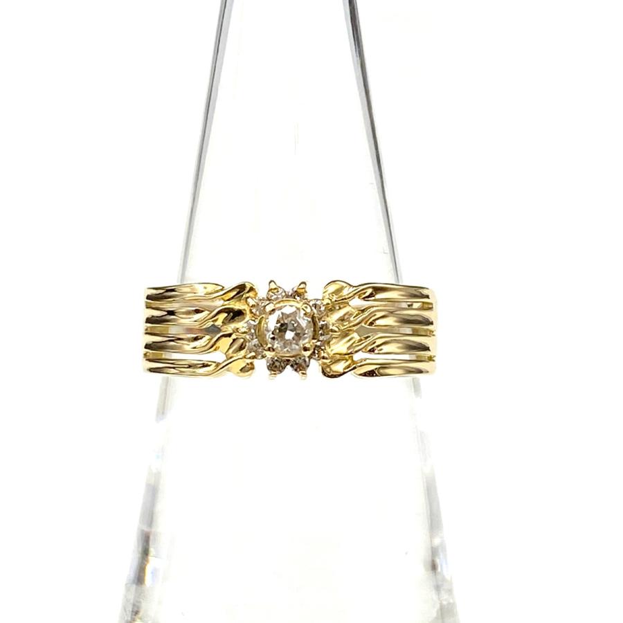 メレダイヤ デザインリング YG イエローゴールド 指輪 リング 12号 K18