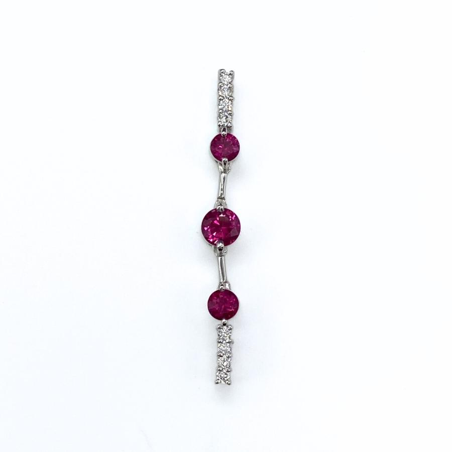 ルビー ペンダントトップ WG ホワイトゴールド メレダイヤ K18