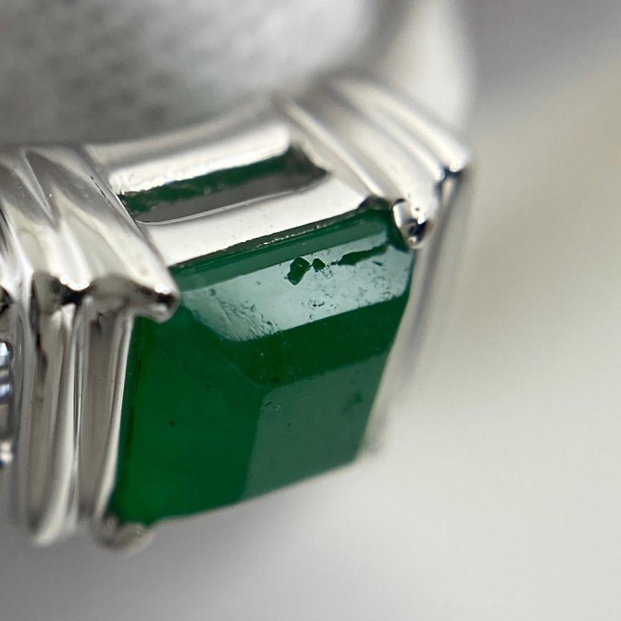 期間限定セール　エメラルド デザイン　プラチナメレダイヤ リング Pt900 バイセル公式】エメラルド デザインリング プラチナ 指輪