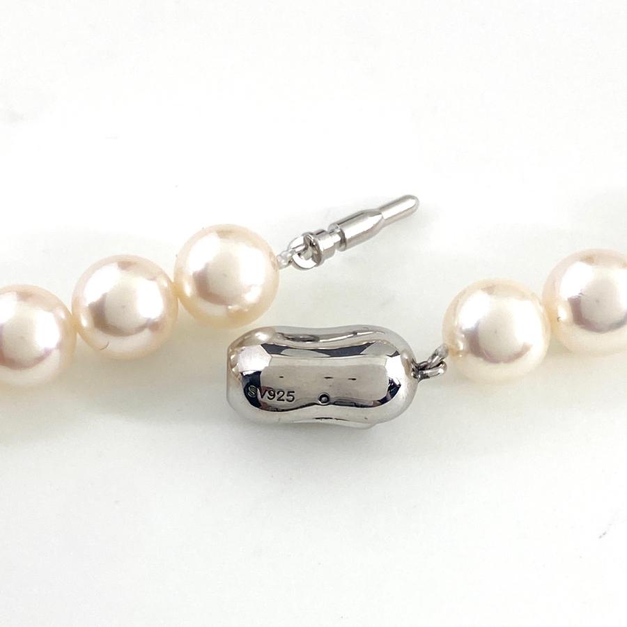 パール デザインネックレス シルバー 925 真珠 ネックレス SV
