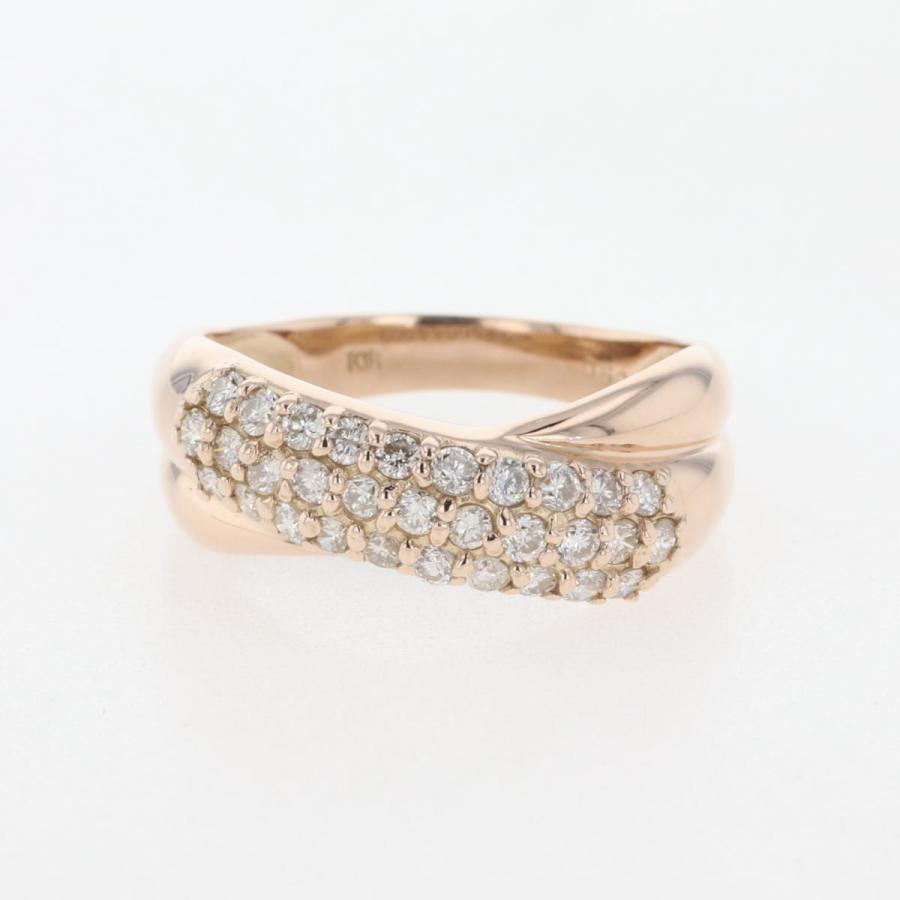 k18 メレダイヤリング10号♪ メレダイヤ デザインリング 10.5号 K18