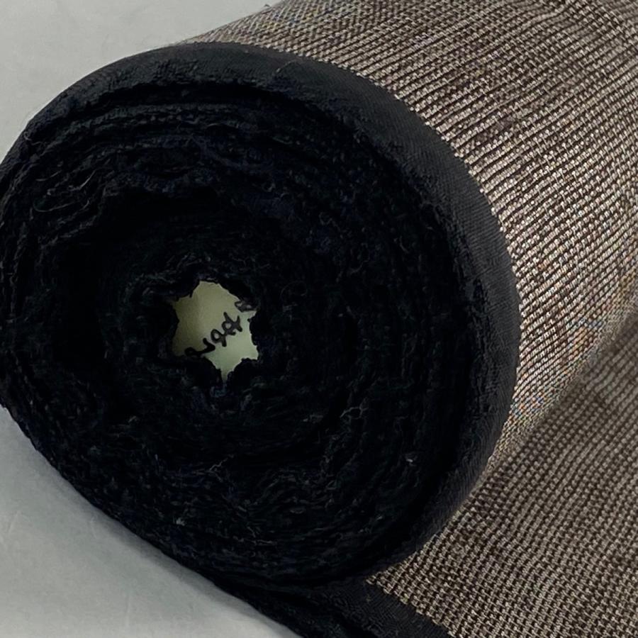 反物 逸品 大島紬 証紙 純泥染 草花 シルエット 焦茶色 正絹