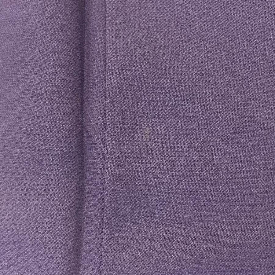 付下げ 身丈174.5cm 裄丈70.5cm L 袷 草花 流水 紫 正絹 秀品