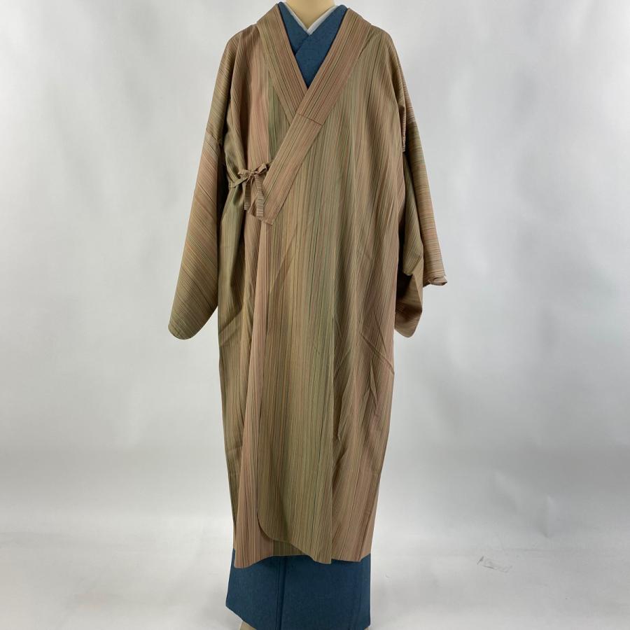 【美品】 道中着 身丈98.5cm 裄丈64cm 正絹 逸品 【中古】 道中着 身丈92cm 裄丈65cm M 和装コート 着物衿 色紙 花唐草 焦茶色