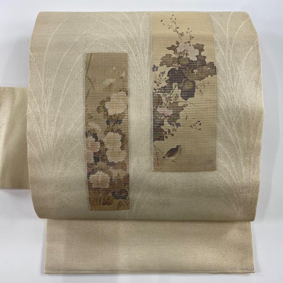 名古屋帯 鳩の刺繍 ベージュ 名古屋帯 鳩の刺繍 ベージュ 鳩の刺繍名古屋帯 132,000円(税込)帯24-