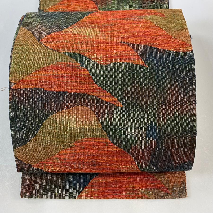 10-92 名古屋帯 八寸 美品 正絹 着物 松葉仕立て 紬 美品 名古屋帯 優品 八寸名古屋帯 松葉仕立て 紬地 トンネル仕立て