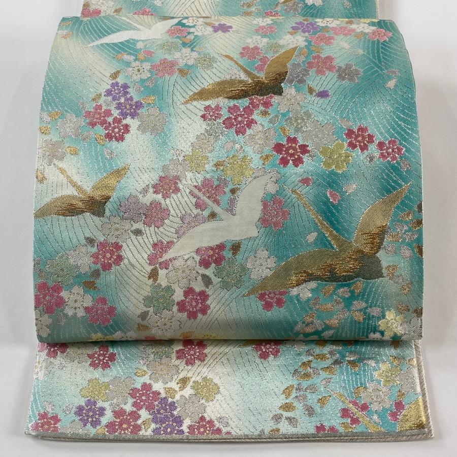 最終値下げ O-227 袋帯 六通 唐織 雪輪青海波 薄ピンク 金糸箔 美品 最終値下げ O-227 袋帯 六通 唐織 雪輪青海波 薄ピンク 金糸箔 美品