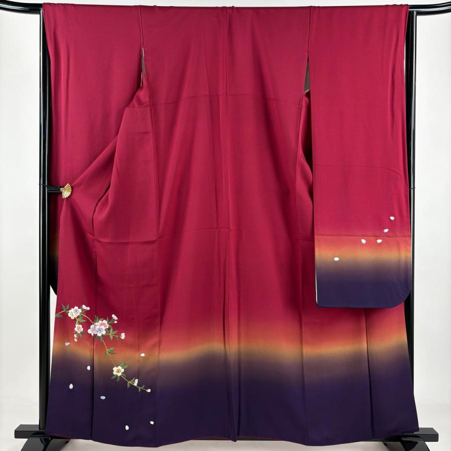 美品】 振袖 身丈160cm 裄丈67cm M 袷 桜 桜の花びら 卸売 箔 金彩