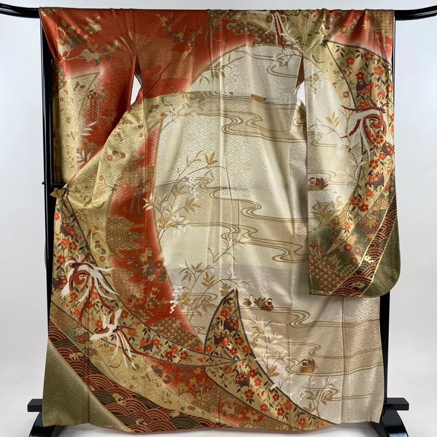 振袖 身丈168.5cm 裄丈67cm M 袷 鳳凰 枝垂れ桜 金彩 ぼかし