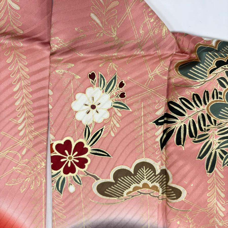 【振袖】 金糸無地 鹿子 雲 紋様 着物 袷 広衿 小振袖 身丈約159cm 振袖】 金糸無地 鹿子 雲 紋様 着物 袷 広衿 小振袖 身丈約159cm