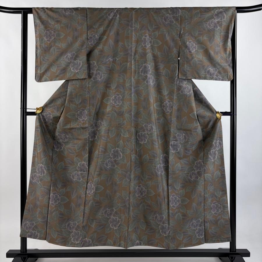 【美品】 紬 身丈153.5cm 裄丈63cm 正絹 逸品 【中古】 紬 身丈153.5cm 裄丈63cm S 袷 山吹色 正絹 秀品｜中古・古着