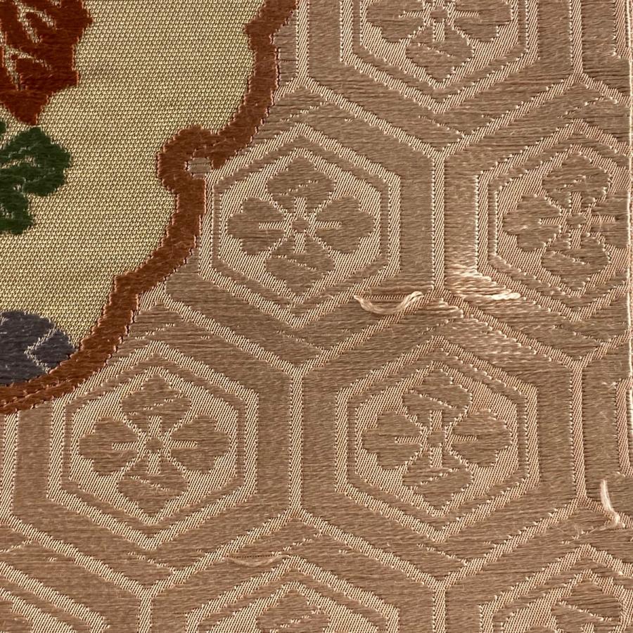 袋帯 西陣 河合美術織物 豊明錦 宝尽くし 松竹梅 金糸 金色 O-5656