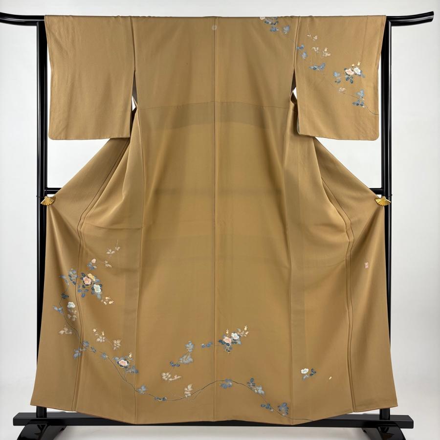 豊後梅・山吹茶色単衣　帯、袖丈直しセット 豊後梅様専用・山吹茶色単衣 帯、袖丈直しセット