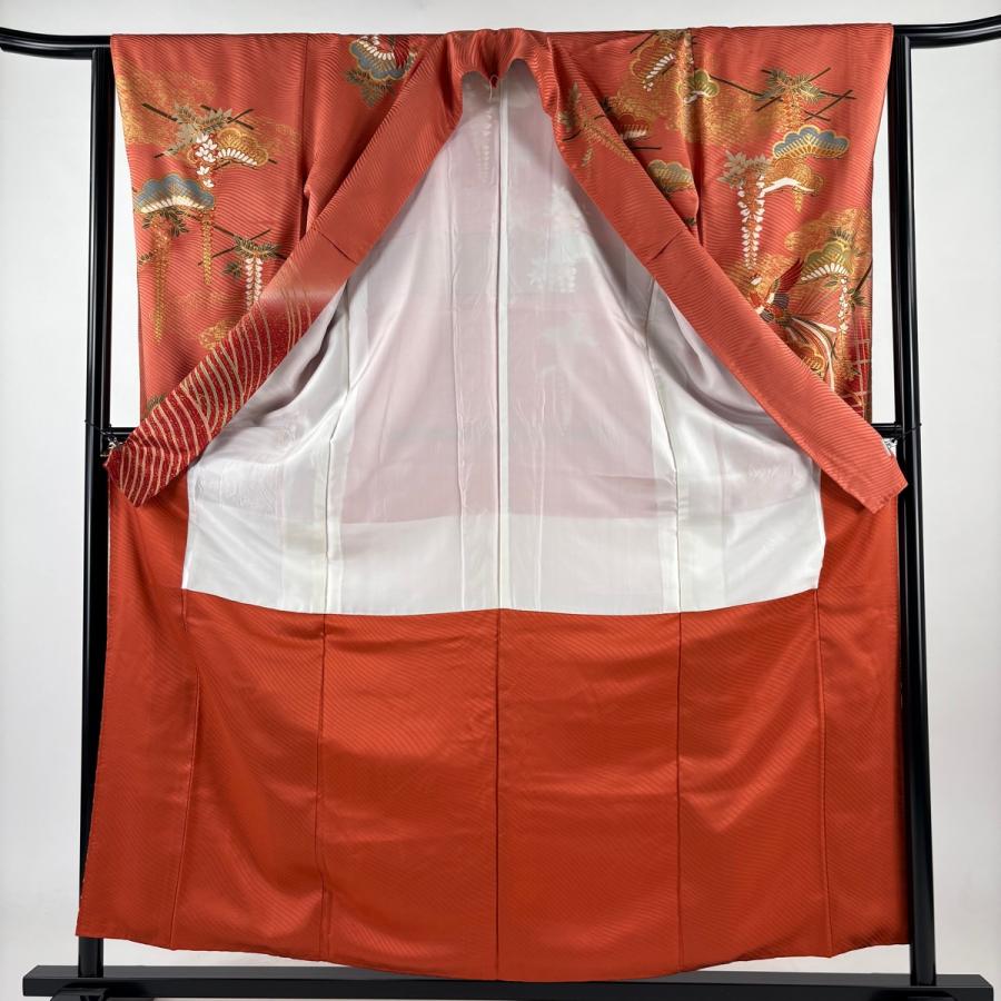 振袖 身丈159cm 裄丈63cm S 袷 鳳凰 笠松 金糸 金彩 サーモンピンク