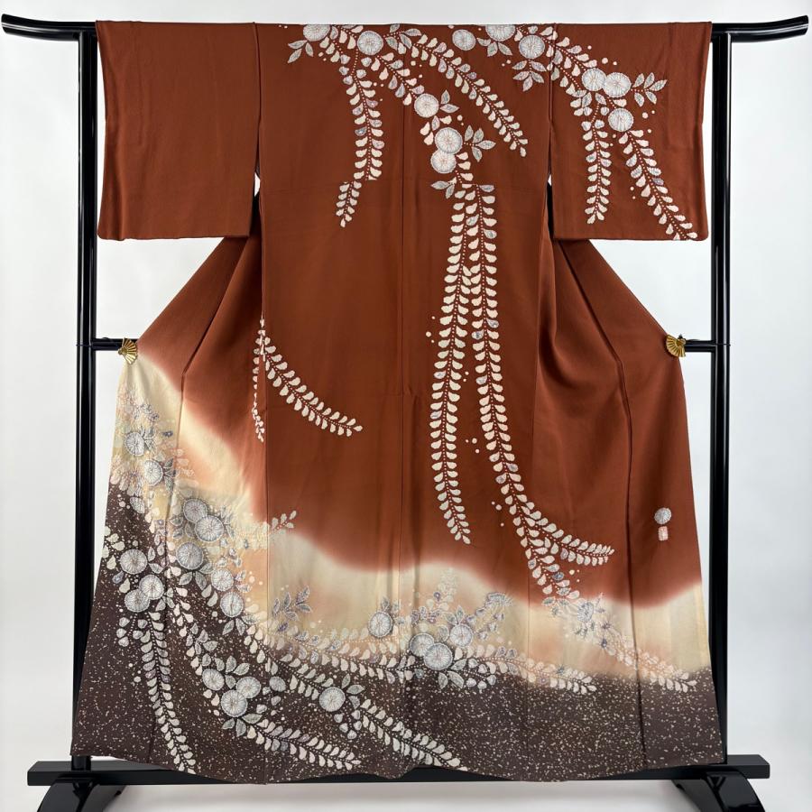 訪問着 身丈158.5cm 裄丈62cm 正絹 逸品 【中古】 訪問着 身丈158.5cm 裄丈62cm S 袷 落款あり 辻が花 染め分け ぼかし