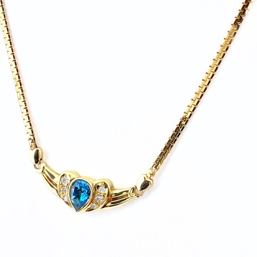 ユキコハナイ YUKIKO HANAI ブルートパーズ デザインネックレス YG