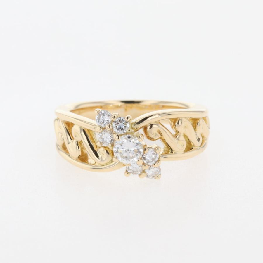 メレダイヤ デザインリング YG イエローゴールド 指輪 リング 10.5号  