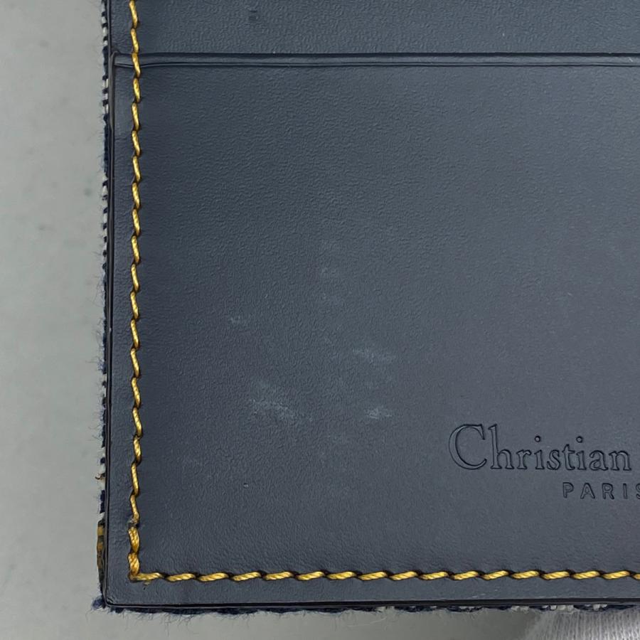 【美品】Christian Dior 三つ折り財布 長財布 トロッター サドル Christian Dior クリスチャンディオール トロッター柄 三つ折り