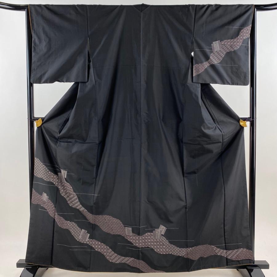 単衣　紬　源氏車　裄67cm 正絹　名古屋帯おまけ付き 着物と帯 時流】ヒ76y◇正絹 単衣◇紬 証紙付 西陣織 上代小絣 裄67