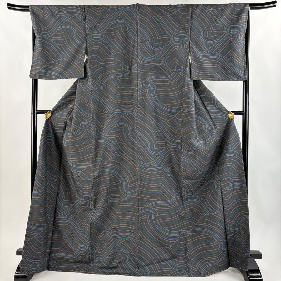 リ*や様 未使用近い　美品　袷　大島紬　小紋　フルセット　身丈154 裄丈64 未使用近い 美品 袷 大島紬 小紋 フルセット 身丈154 裄丈64