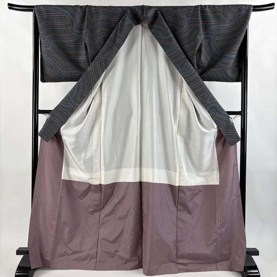 フルセット　未使用近い　美品　袷　正絹　紋付　作家　色無地　身丈158 裄丈66 未使用近い 美品 袷 正絹 小紋 矢絣 フルセット 身丈159 裄丈66